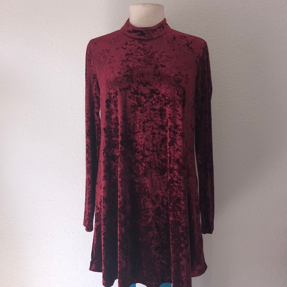 Faux velvet dress-Forever 21-Large